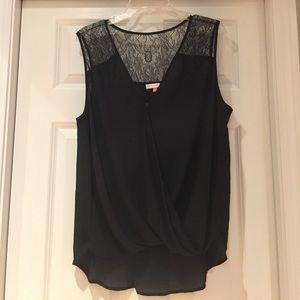 English Laundry Black Lace Sleeveless Blouse