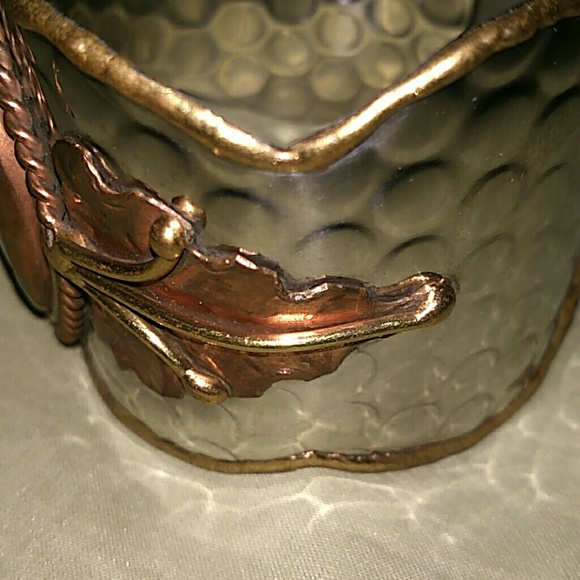 Vintage Mixed Metal and Natural Stone Cuff - Picture 2 of 6