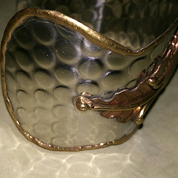 Vintage Mixed Metal and Natural Stone Cuff - Picture 3 of 6
