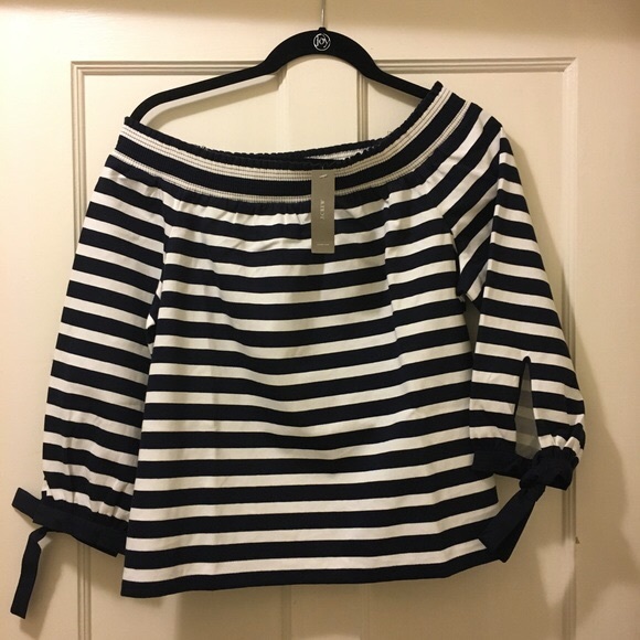 J Crew long-sleeve off-the-shoulder top NWT - Picture 2 of 5
