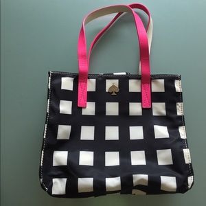 KATE SPADE Black and white checkered shoulder bag