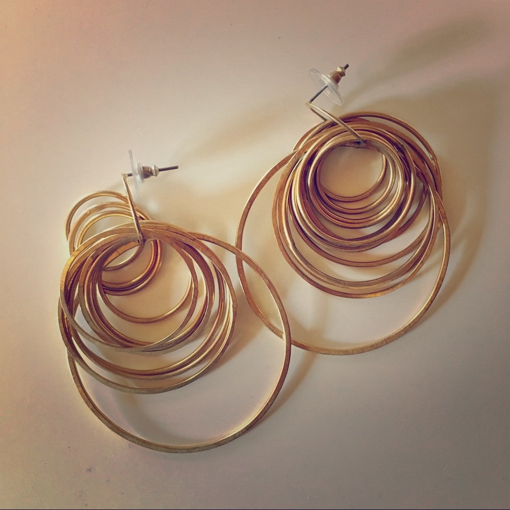 Gold Multi Ring Earrings ✨