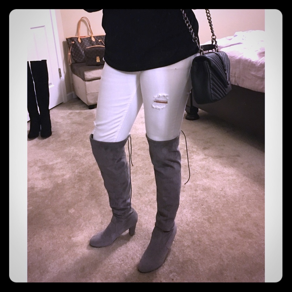 Gray Over The Knee Boots! 7.5