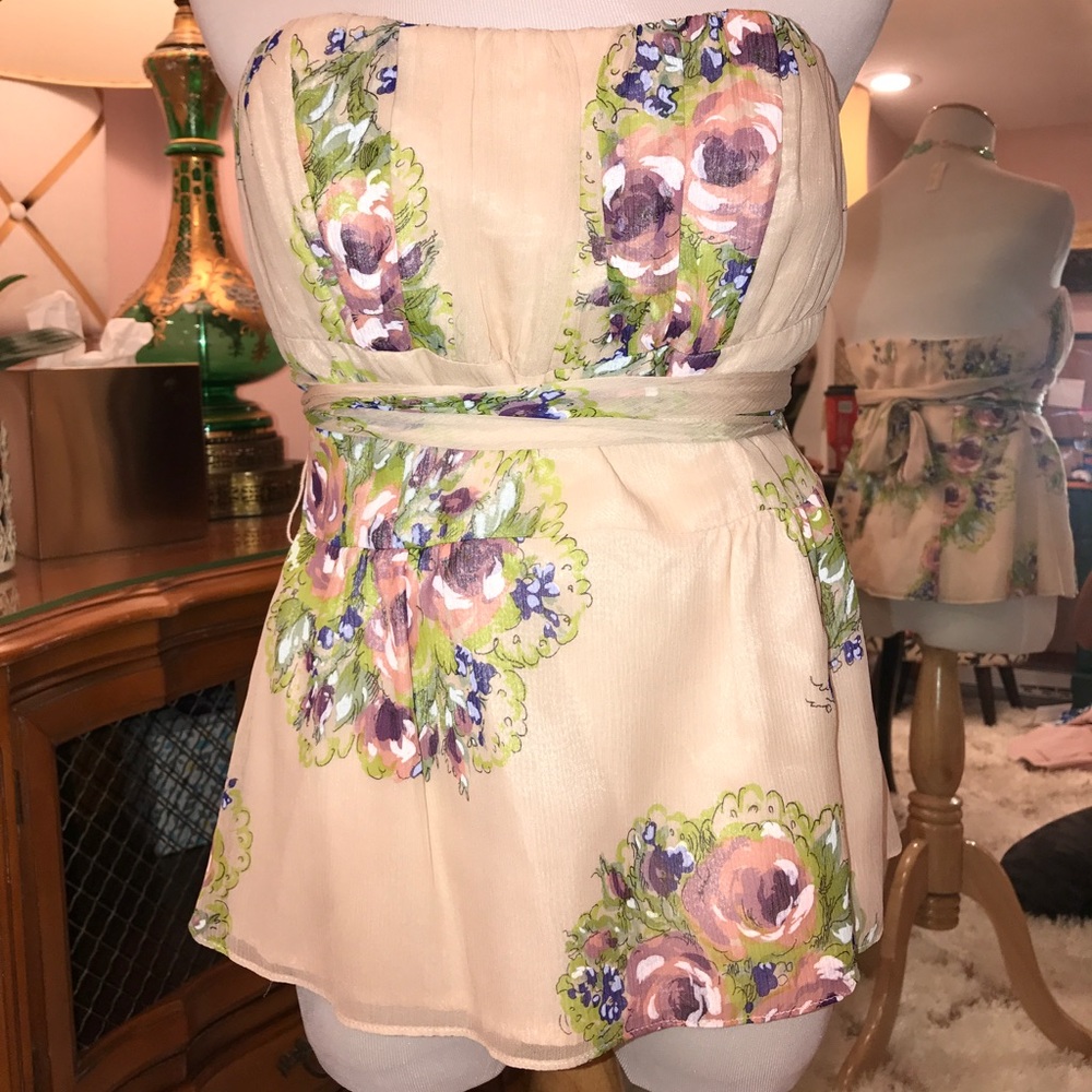 Nanette Lepore Corset Style Strapless Top Vintage