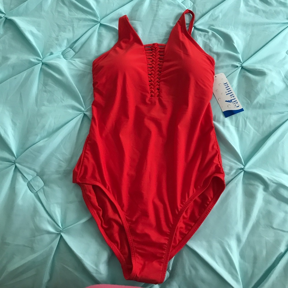 Sexy red bathing suit