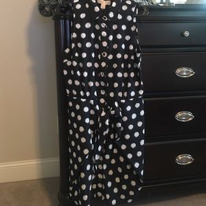 Michael Kors blue and white poka dot dress