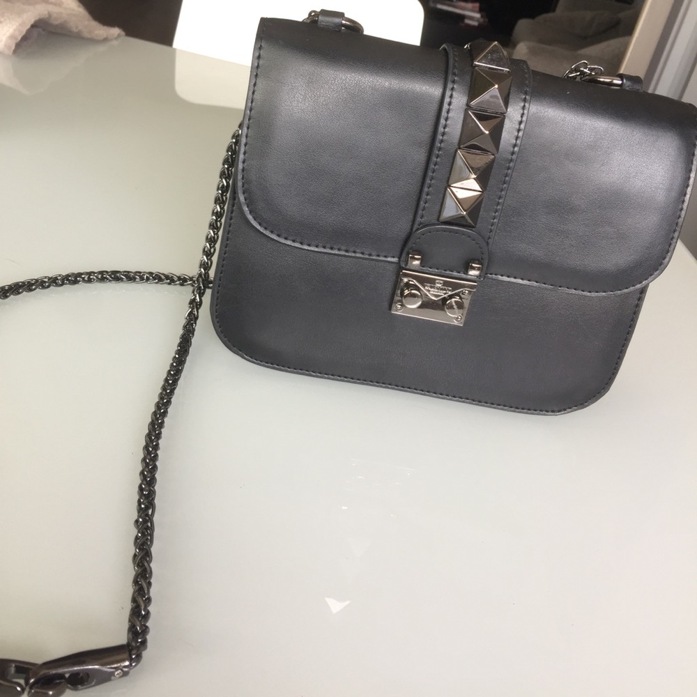 Rockstud bag black leather crossbody/shoulder