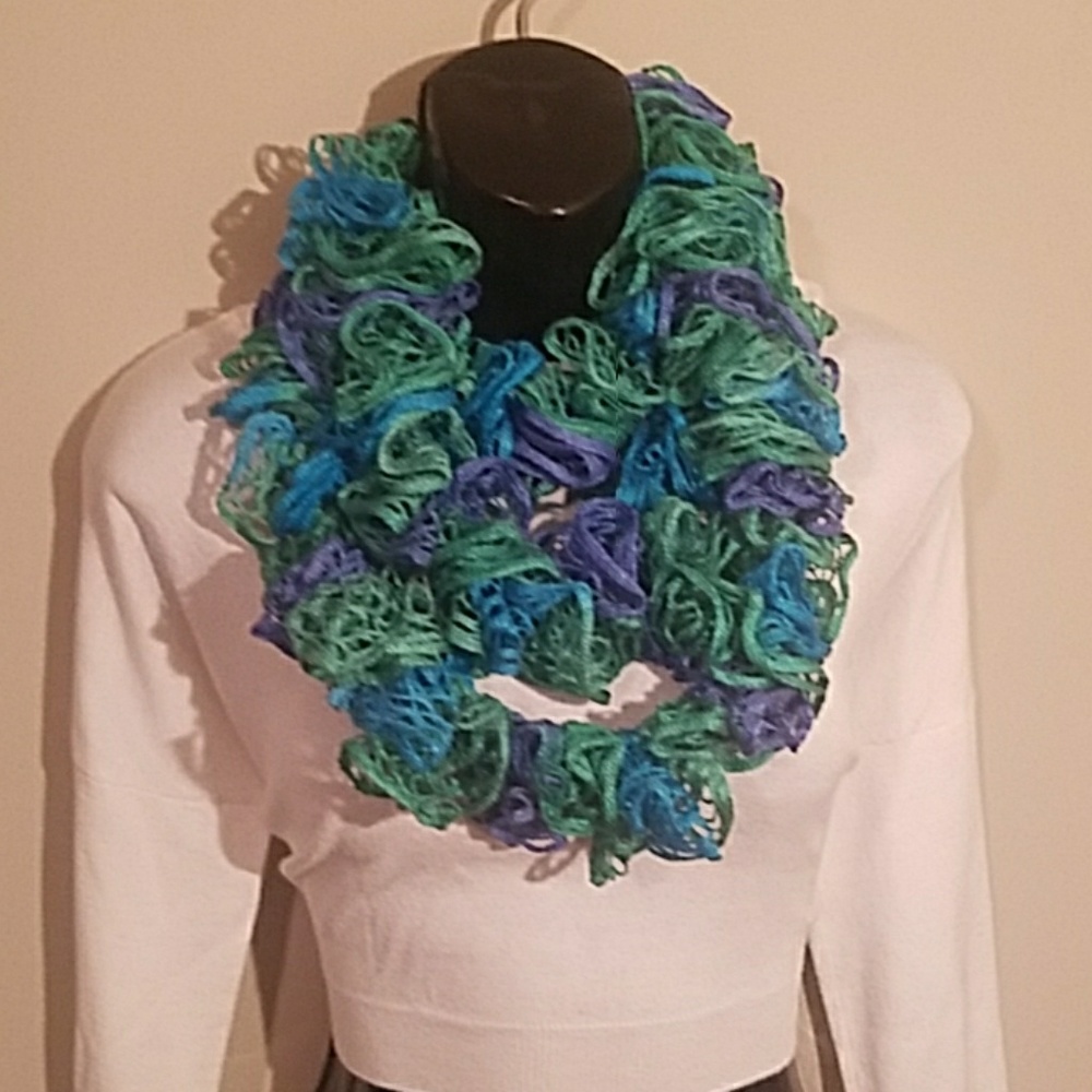 New Sashay Infinity Scarf- Green and Blue