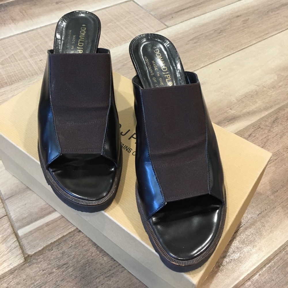 Dark brown slip on heels