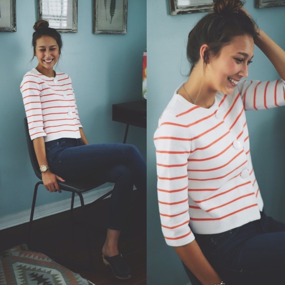 SOLD J.Crew Striped Button Up - Picture 2 of 6