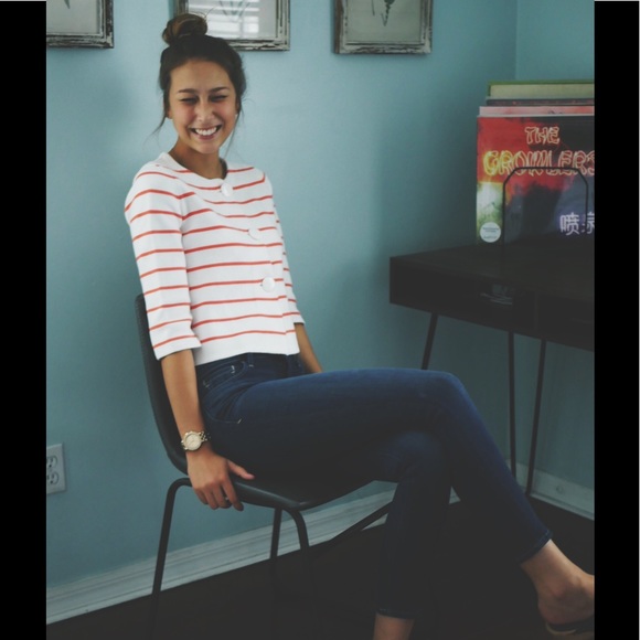 SOLD J.Crew Striped Button Up - Picture 5 of 6