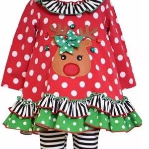 Bonnie Baby Girls 2PC Outfit Reindeer Sz 2T Bonnie Baby Girls 2PC Outfit Reindeer Sz 2T