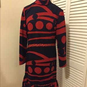 Vintage R&K knits 1960's mod print dress