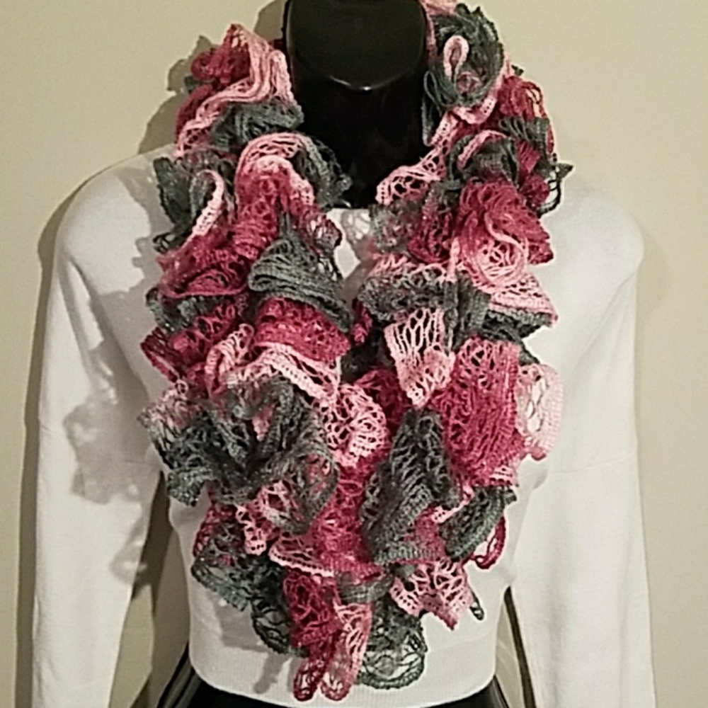  New Sashay Infinity Scarf- Pinks and Grey