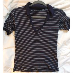 Red white and blue Brandy Melville collared shirt