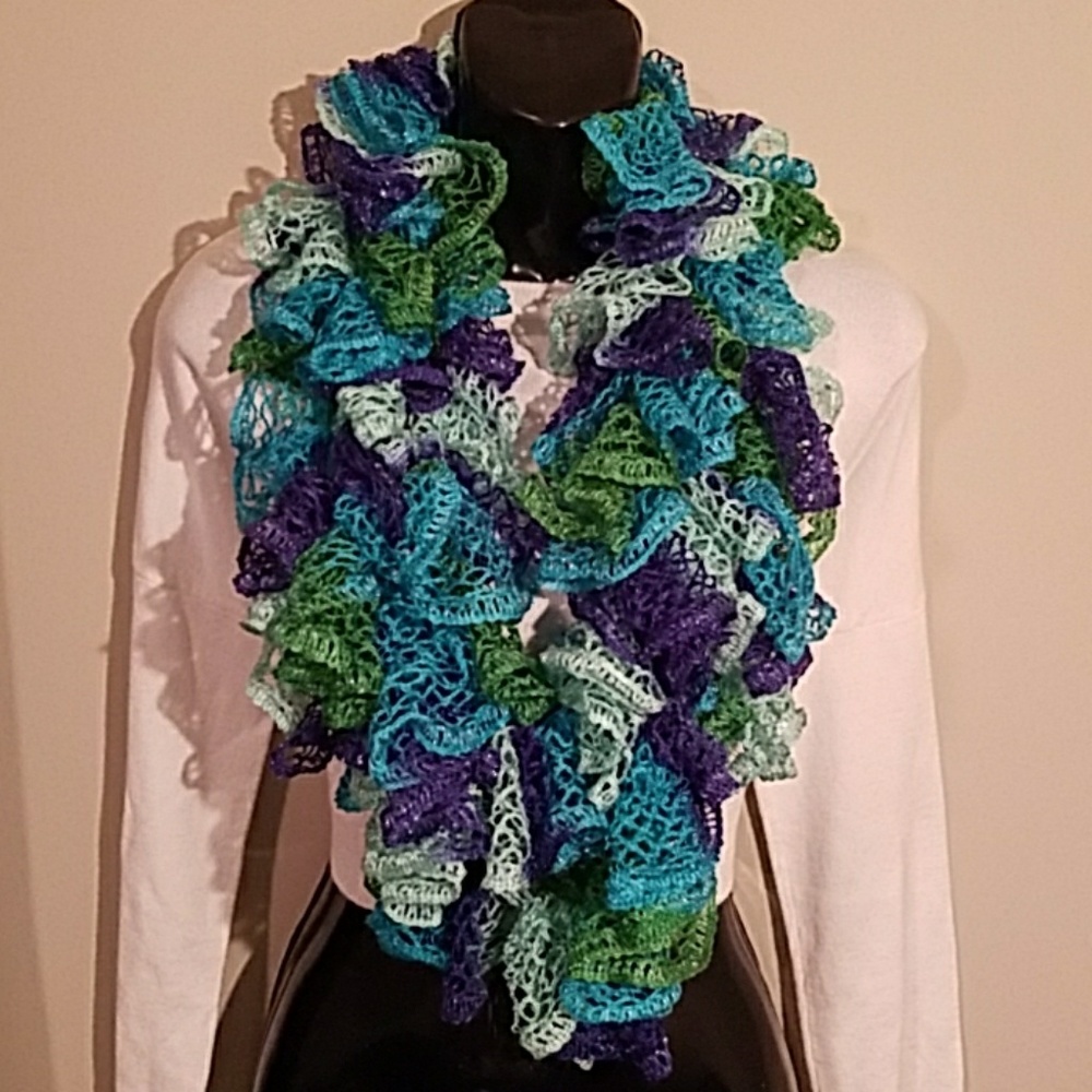 New Sashay Infinity Scarf- Green and Blue
