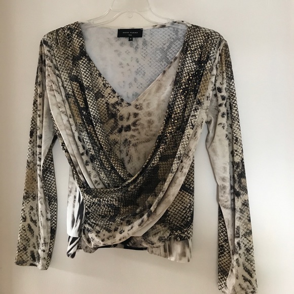 Orna Farho Paris snake Print top & skirt 2pc set - Picture 2 of 5