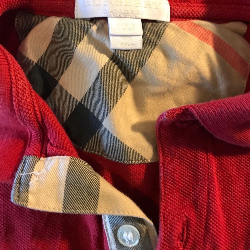 Burberry Boys Red Polo Shirt