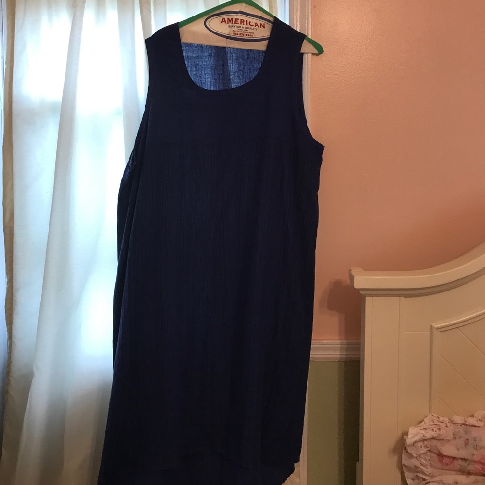 Allen Allen cute sleeveless linen dress