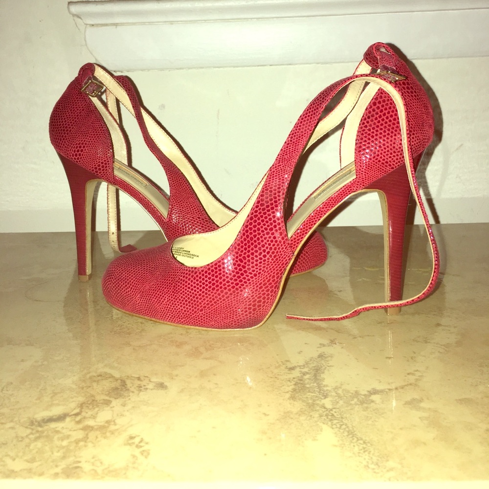 Red high heel shoes