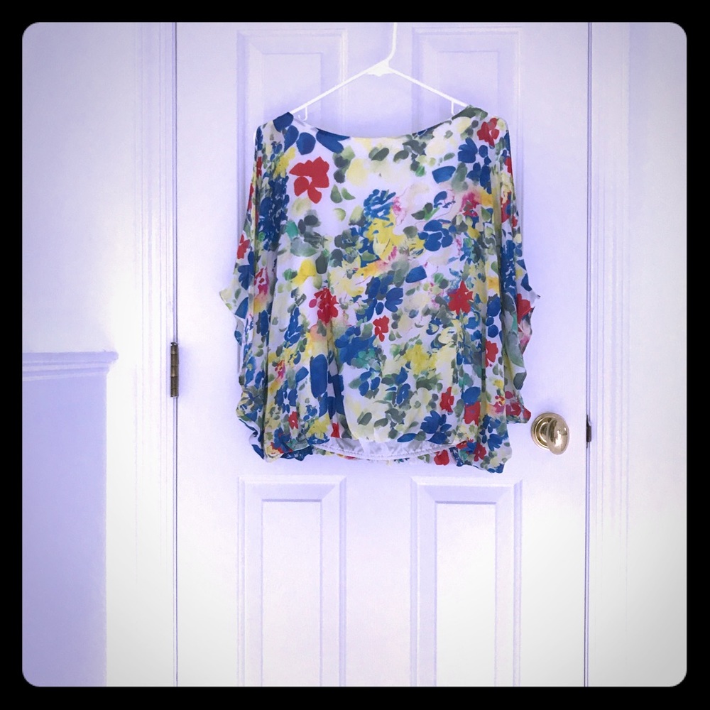 Colorful silk top