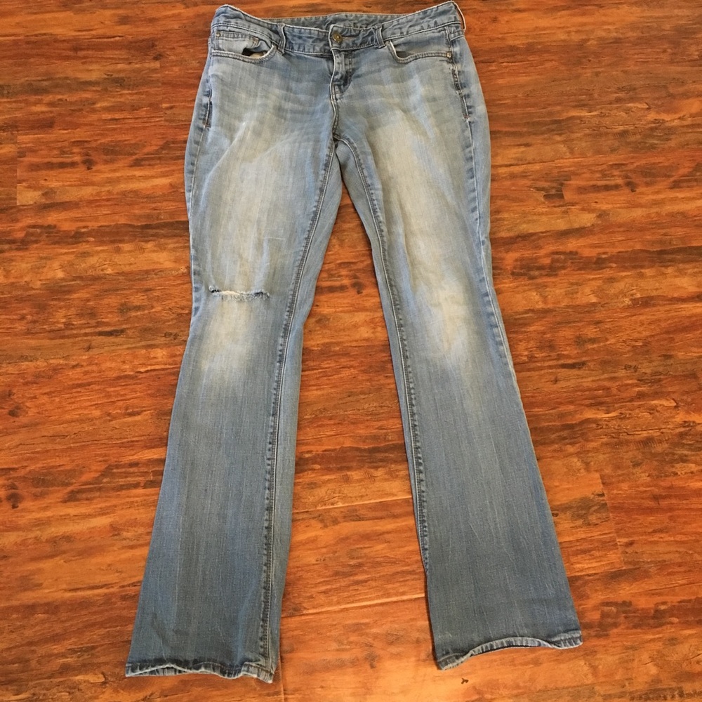 Express Ripped Detail Jeans Light Wash 8R