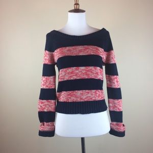 American Eagle Striped Chunky Crew Neck Sweater