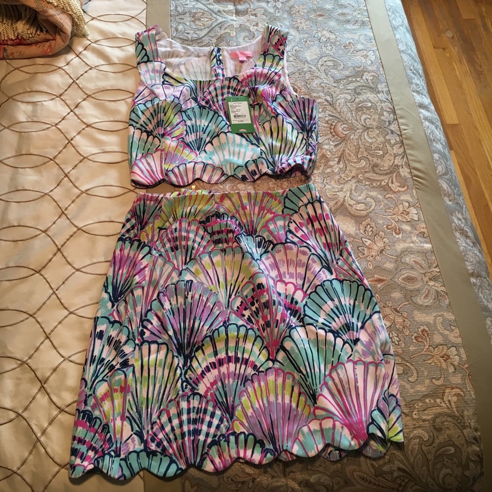 Lilly Pulitzer Oh Shello Serene Blue two piece