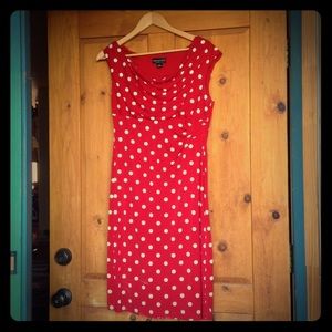 White Polka Dot Red Dress