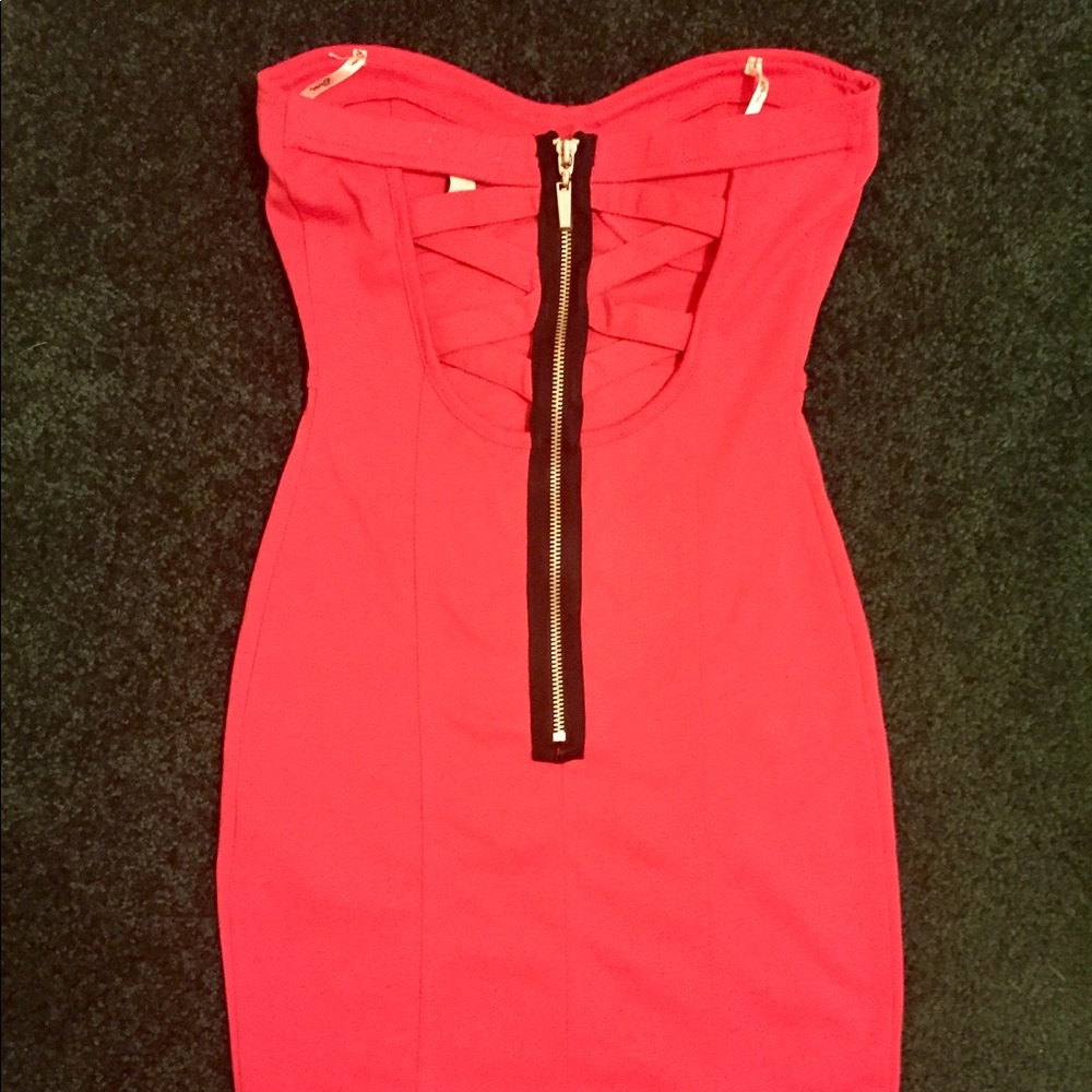 Guess Strapless Dress with Lattice Back