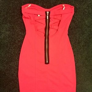 Guess Strapless Dress with Lattice Back