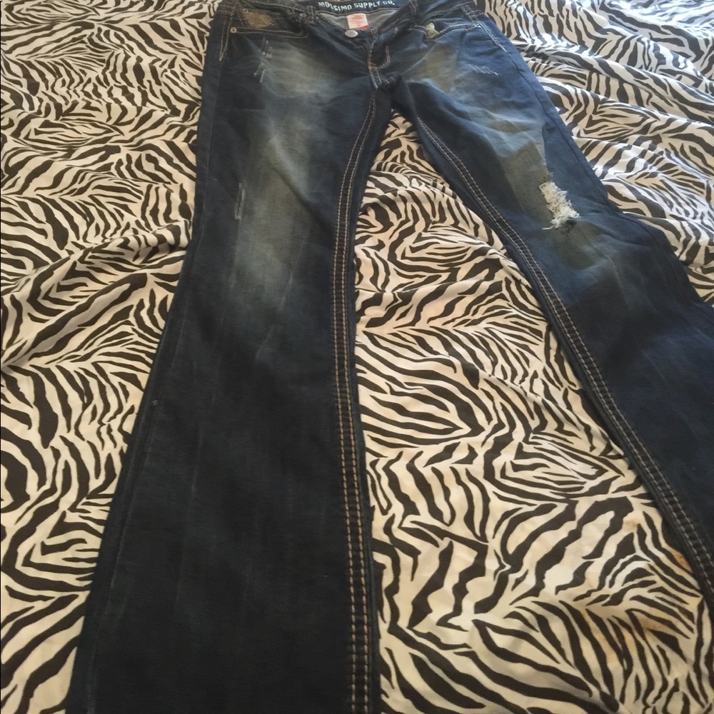 Mossimo boot cut distressed denim 13 - Picture 4 of 6