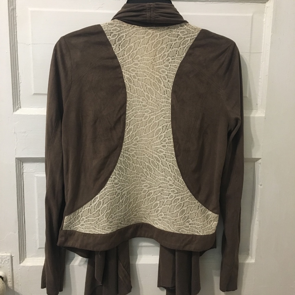 Hem and Thread faux suede cardigan