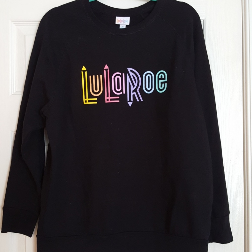 LuLaRoe Supply Black Sweatshirt, Size Medium