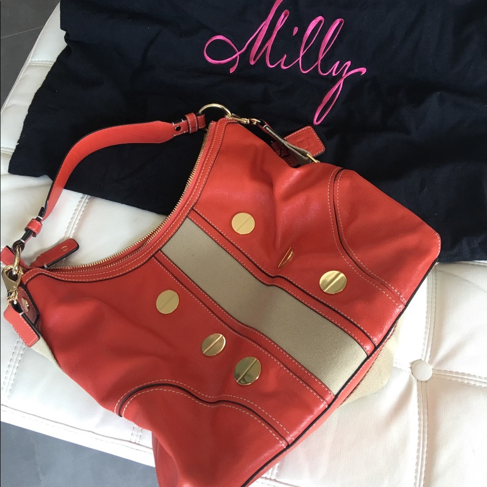 Authentic MILLY coral Hobo handbag