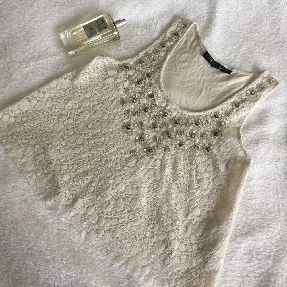 ‼️3/$20‼️Topshop Lace Mixed Media Tank