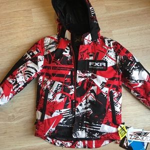 Kids winter extreme sports coat w/ removable hood