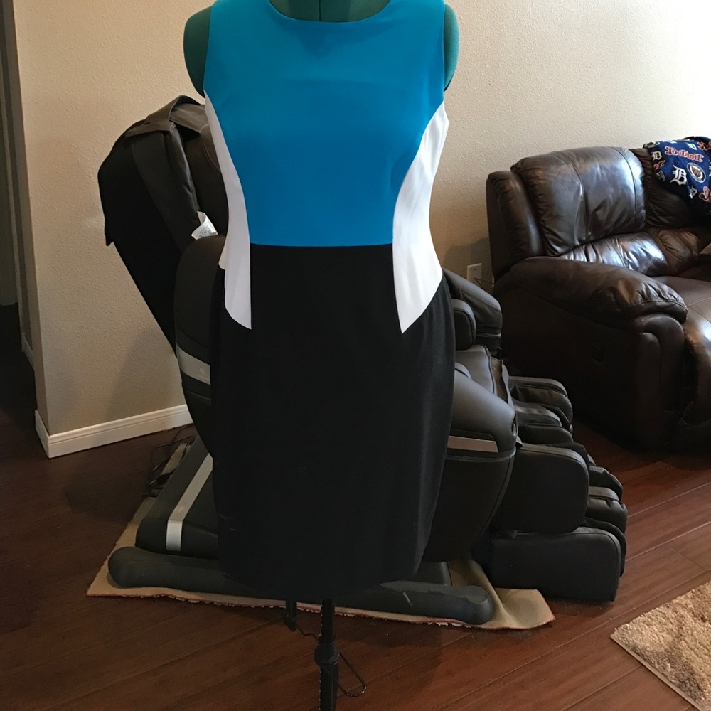 Calvin Klein 14P multi color lined dress