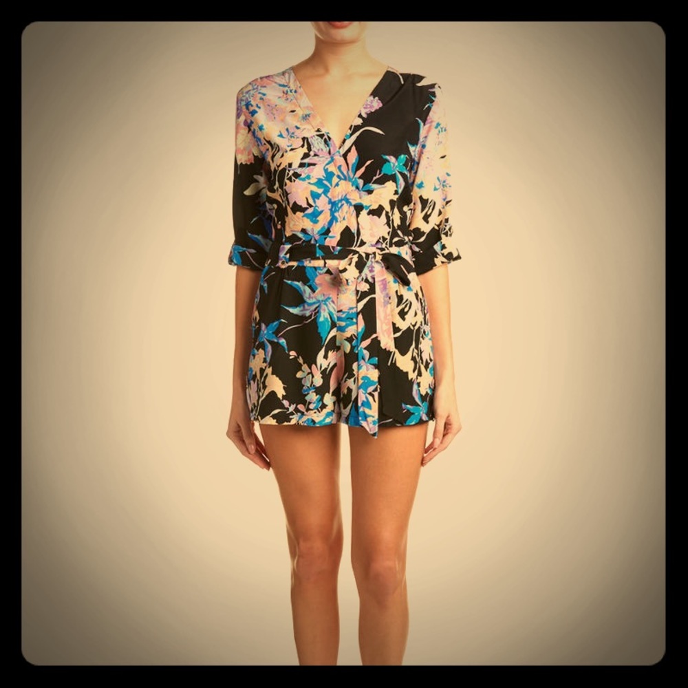 Yumi Kim Liz Romper in Black Hawaii