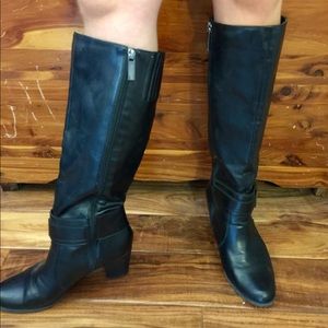 Black knee high boots