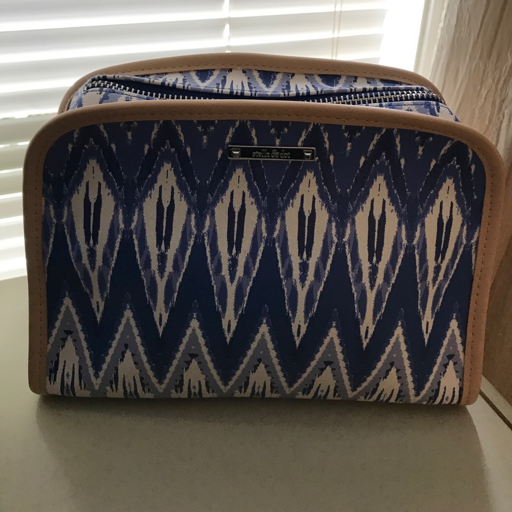 Blue Indigo Ikat Beauty Bag