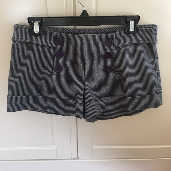 Button Up Blue Shorts - Picture 1 of 2