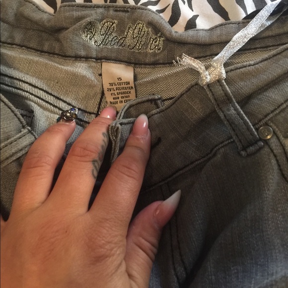 Red Rivet dark gray skinny leg jeans size 15 - Picture 4 of 8