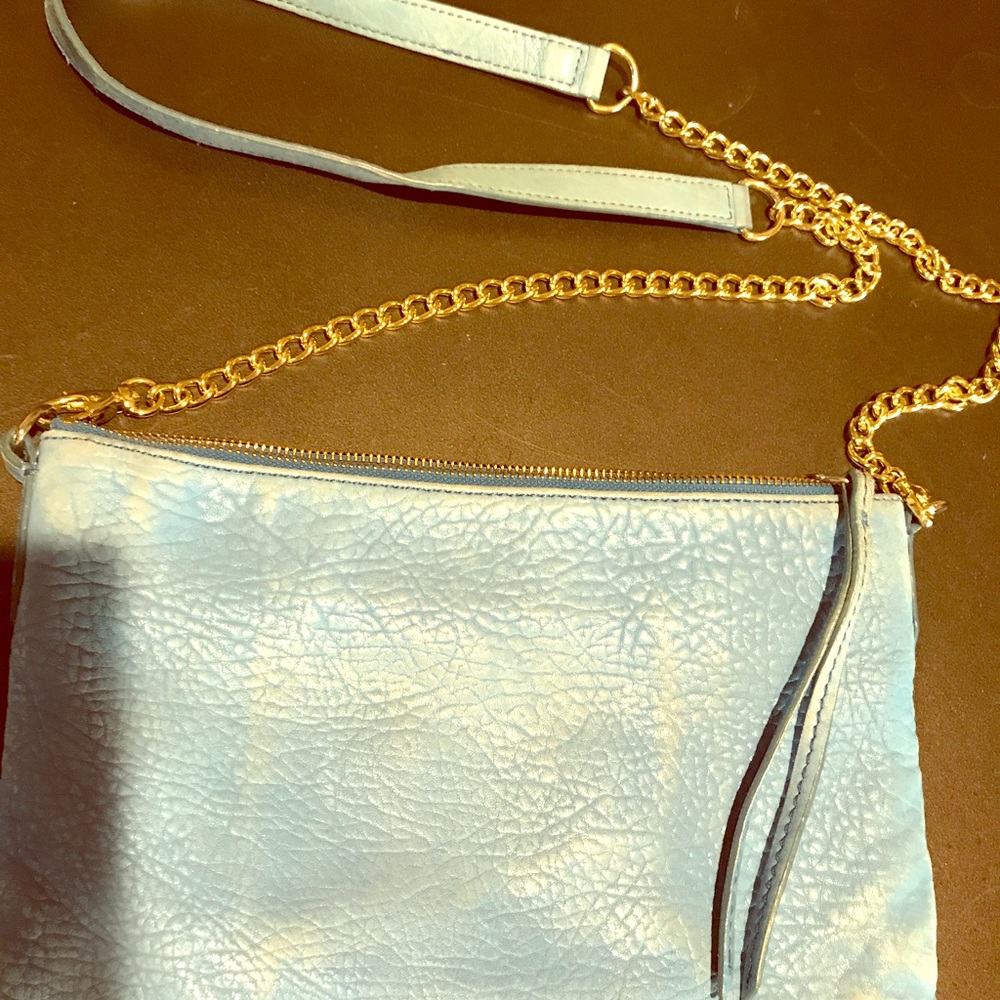 Fossil Leather Baby Blue Color Purse