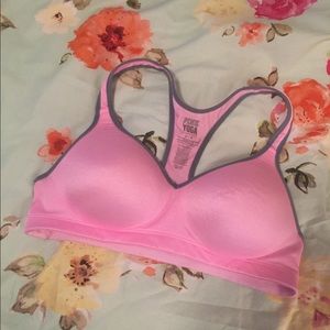 PINK yoga push up sports bra.