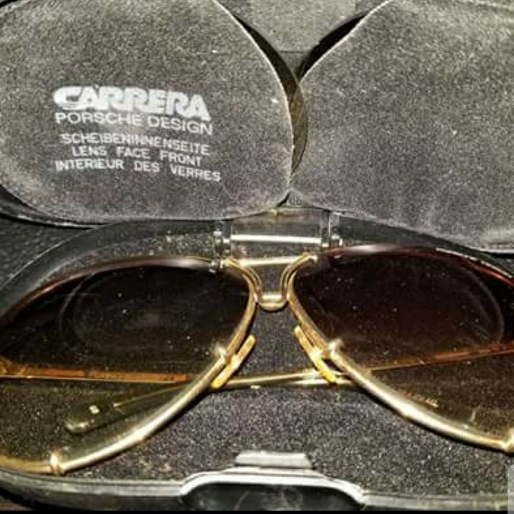 Vintage Porsche Carrera gold plated sun glasses