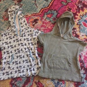 Two short sleeve hoodies.