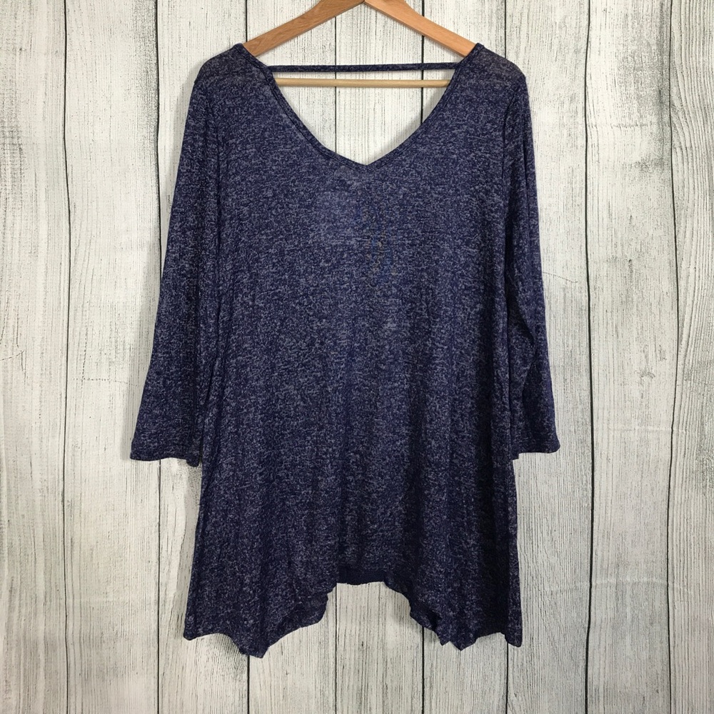Assymetric Knit Top with Crochet Accents - Picture 3 of 5