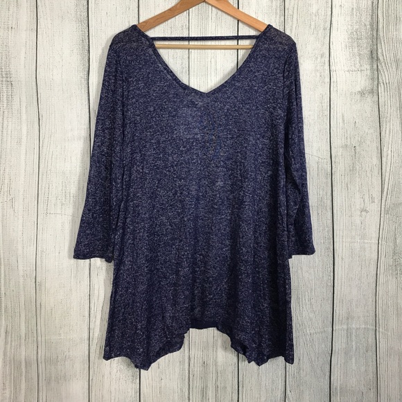 Assymetric Knit Top with Crochet Accents - Picture 3 of 5