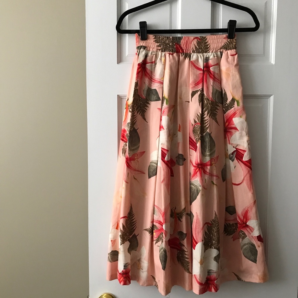 Zara floral maxi skirt
